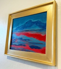 Original Painting Handmade One of a Kind Wall Art Abstract Landscape Framed