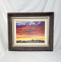2009 Signed/Framed „Sunset“ Oil Painting by Martin Pavletich/Orange Red/Yellow