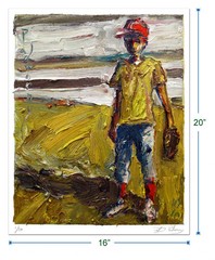 LIMITED EDITION SIGNED PRINT OF OIL PAINTING 16 by 20 inches Baseball Boy