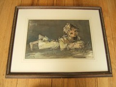 WATERCOLOR OF A CHILD VERY WELL DONE FRAMED & SIGNED