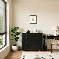 Vintage Wall Art Prints Abstract Beige & Black Canvas 10″L x 8″W Minimalist 3