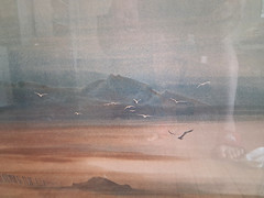 24″ LONG x 18″ WIDE FRAMED WALL PICTURE „A DAY AT THE BEACH“ WITH SEAGULLS