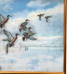 David Maass #513 Limited Edition Canvas Painting „Alarmed“ Wildlife Art 22″ X 18