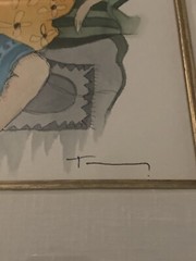 Itzchak Tarkay Original Watercolor Painting Signed “Afternoon Relaxation”