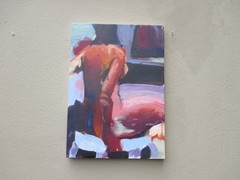 Woman in Bath Nude Back Study 70×50 Acrylic Picture LW Modern Expressive Painting