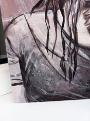 Warm Tones Portrait Original Painting Young Woman Closed Eyes Raining, 16×12