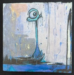 Original Acrylic Painting Small 6″ x 6″ signed by MARKO | „I Hope No One…“