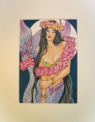 Mermaid Title HAWAIIAN MOON 5×7 PRINT sz Sparkle Collectable 8×10 Matted size