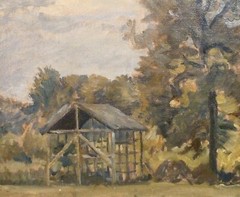 ANTON CHRISTIAN WIEBEN! LANDSCAPE WITH SHELTER AND TREES
