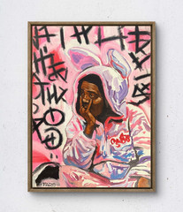 Faris Art: My Easter Bunny: 12×16 : Neo Expressionism Original Artwork on Canvas