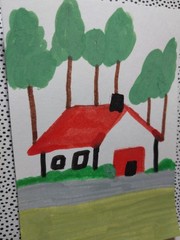 GAT MODERN ORIGINAL █PAINTING█ Farm House Landscape █IMPRESSIONIST█ 16×20