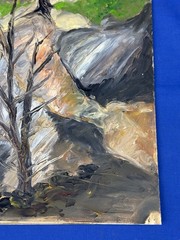C.1950 Trees w/ No Leaves, Landscape Painting, Oil on Paper 18″ x 13 3/4″