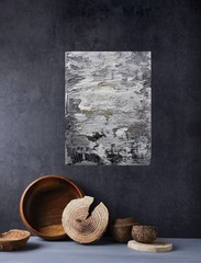 Textured Abstract Painting 6×8, Ancient Echo, Fragments of Time III, Wabi Sabi