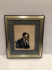vintage judaica Stolz painting framed signed