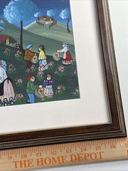 De Paola Signed Folk Art Evening Painting