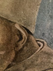 Vintage Fresco Art Repro Painting Filippo Lippi Old Man Portrait Firenze Italy