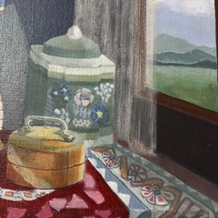 Mid Century Oil Painting Still Life Reflection, Shadow, Light 1971 Dennis Gareis