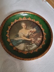 Miniature Portrait of a Woman Posing w/Frame Italy