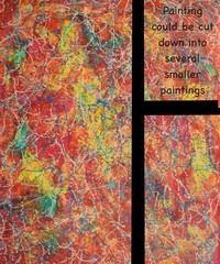 Jackson Pollock Style Giant Canvas Painting 84”X62” (7 Foot) Abstract Modern XL