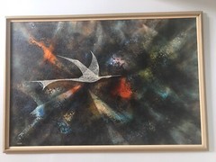 LEONARDO NIERMAN VERY LARGE ORIGINAL OIL PAINTING ON BOARD IMAGE SIZE 4’x6’ FEET