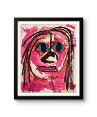 Big Eyes 11 X 14″ Beautiful Woman Abstract Acrylic Painting Paper Original