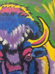 Brilliant Bison: Original Acrylic Wildlife Painting 11×14 Canvas