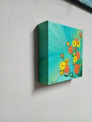 Art 6″/6″ Wild Flowers Original Oil Painting Bouquet. Valentine’s Day Sale