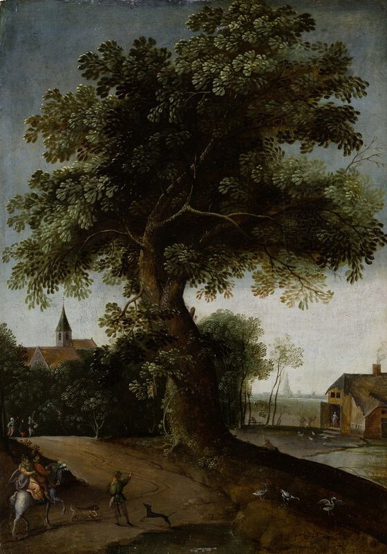 stunning oil painting handpainted on canvas-Landscape with Large Tree