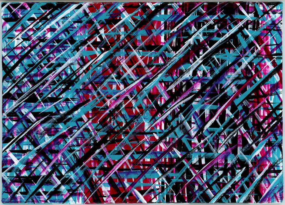 „Busy“ 5″ x 7″ Original Acrylic Abstract Painting Art Unframed