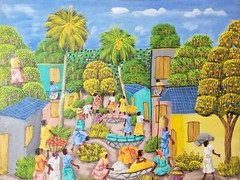 L.Y. Araby Haitian Village Painting