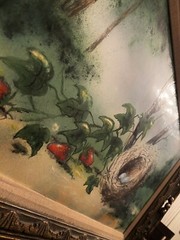 BEAUTIFUL MAX KARP ENAMEL ON COPPER BIRDS NEST BUILT IN STRAWB FIELD ART WORK