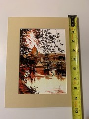 Original Watercolor Rome St Peter’s Basilica Tiber River Bridge Signed Lorenzi