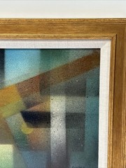 Mid Century Painting Abstract Gordon Barr California Modernist 1960’s Cubism