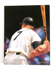 Mickey Mantle Painting Giclee on Canvas Famed Sports Artist Robert Stephen Simon