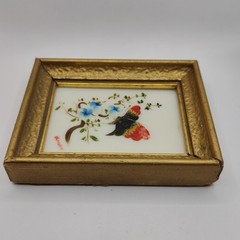 Vintage Set of 3 Miniature Verilyn Gallery Butterfly Paintings on Glass Spain