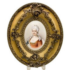KPM Berlin Painted Porcelain Portrait Plaque Duchess d ‚Orleans Framed c 1890