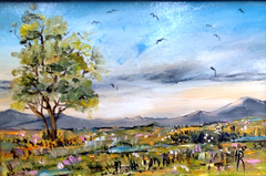 Original Oil Painting Landscape Small Framed Original Impasto 5×7 inch