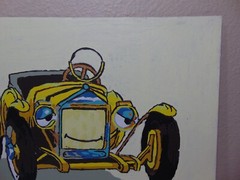 VINTAGE HAND PAINTED ART RAT HOT ROD CAR 1920’S STYLE PAPER BOARD 11″ X 8 1/2″
