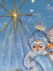Art Painting Seasonal Holidays Snowman Nativity Original 8″/10″ Acrylic Paint
