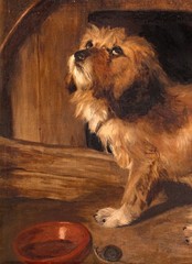 Large 19th Century English Portrait of A Brown Terrier Dog – Sir Edwin Landseer