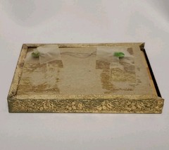 Miniature Chalk Painting Pink Clogs &Flowers Vtg Frame Gold Tone 3.25×4.5″