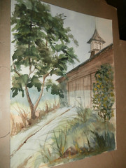 Vintage Watercolor Painting Gratz Area Barn Carolyn Haines Millersburg PA