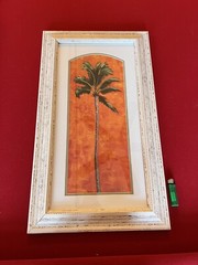 Original Acrylic Maria Reyes Jones Palm Trees W Orange
