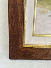 Vintage Framed Oil Painting of California Town Muted Landscape