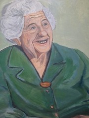 Contemporary Elderly Woman Acrylic 9×12 Canvas Paper Painting