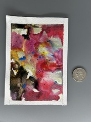 Miss Rina Small Abstract Art 6”x4” Original Watercolor Painting Dreamscape 8
