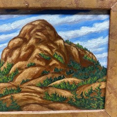 Rare 2006 R. Scott Baltz Oil On Board Painting Maine “The Desert Mountain”