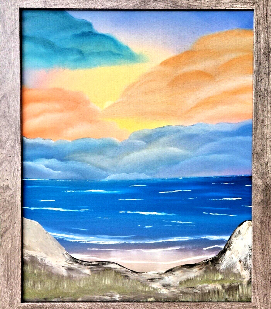 Dreamy Beach – Original Oil Painting on Canvas, 2022, Signed on the Back