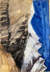 Robert Austin Dale 1987 Modernist Watercolor & Gouache “Right Anchor Peak”