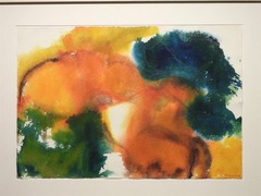 1973 Cynthia Reeves Snow UCONN Professor Connecticut Artist Abstract WC Painting